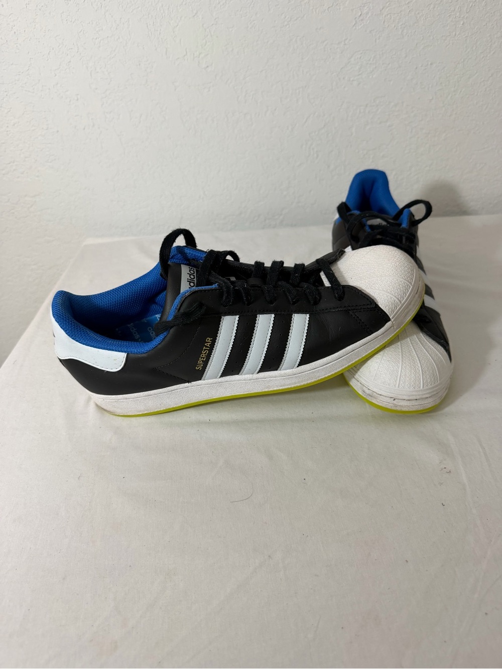 adidas Black & White Sneakers with Blue Lining